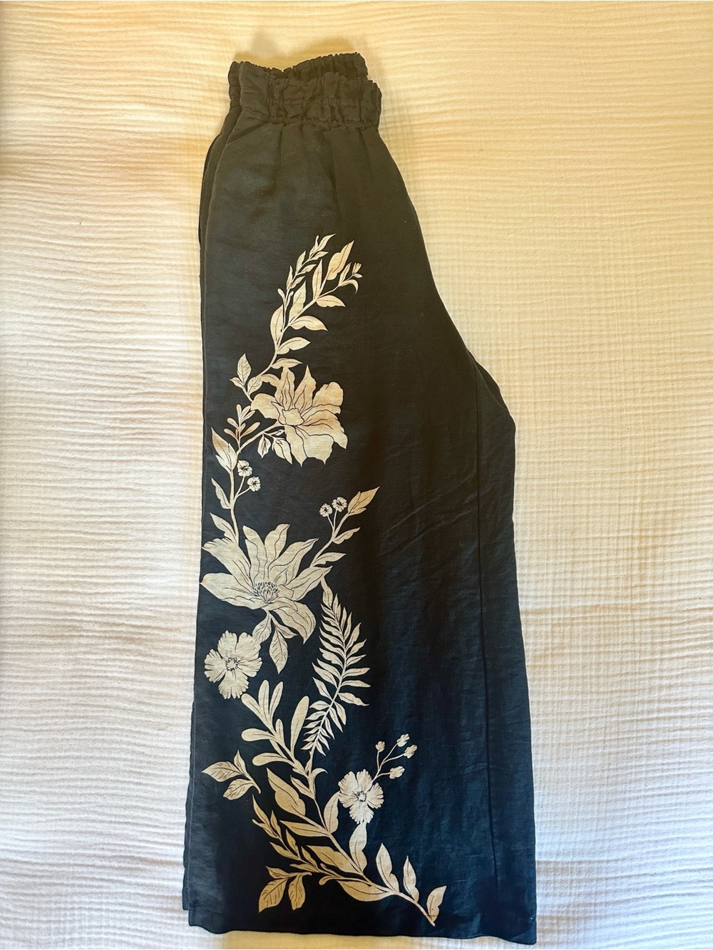 Anthropologie somerset black linen floral print pant - Picture 6 of 9